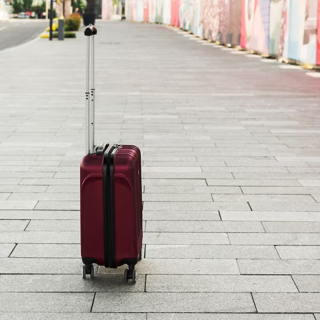 Red carry-on suitcase