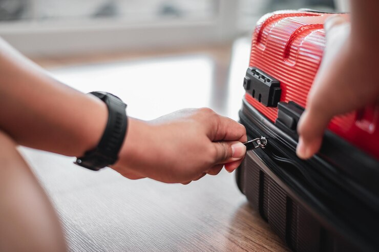 Man Finished Packing Travel Bag